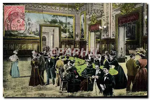 Cartes postales Monte Carlo SAlle de jeu Casino de Monte Carlo Salle Schmitt Table de roulette