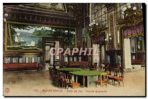 Cartes postales Casino Monte Carlo Salle de jeu Trente Quarante