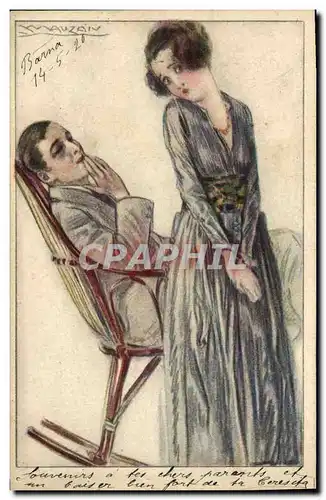 Cartes postales Fantaisie Illustrateur Mauzan Femme