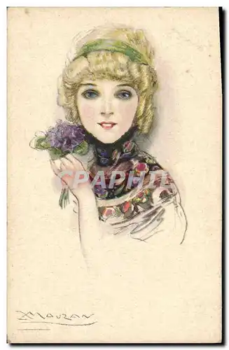 Cartes postales Fantaisie Illustrateur Mauzan Femme