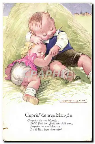 Cartes postales Fantaisie Illustrateur Mauzan Enfants Aupres de ma blonde