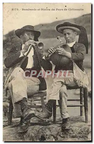 Cartes postales Folklore Bombarde et Biniou du pays de Chateaulin
