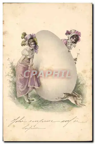 Cartes postales Lapin Lapins Femmes oeuf