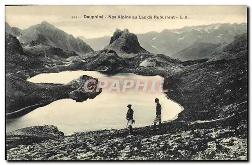Cartes postales Militaria Chasseurs Alpins Dauphine Nos Alpins au lac de Ruburrent