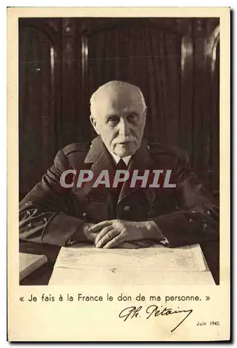 Cartes postales Militaria Philippe Petain