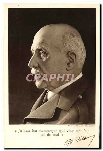 Cartes postales Militaria Philippe Petain