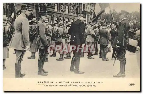 Ansichtskarte AK Militaria Les fetes de la Victoire 14 Juillet 1919 Les trois Marechaux Petain Foch Joffre