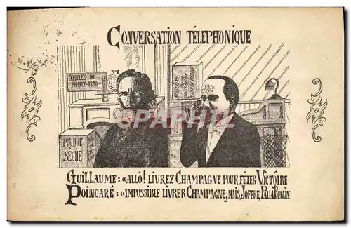 Ansichtskarte AK Militaria Conversation telephonique Guillaume Poincare Telephone