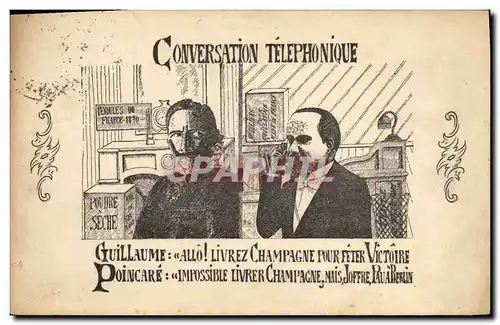 Cartes postales Militaria Conversation telephonique Guillaume Poincare Telephone