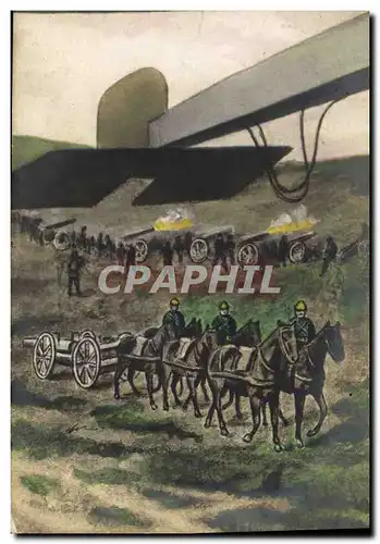 Cartes postales Militaria Avion Canons