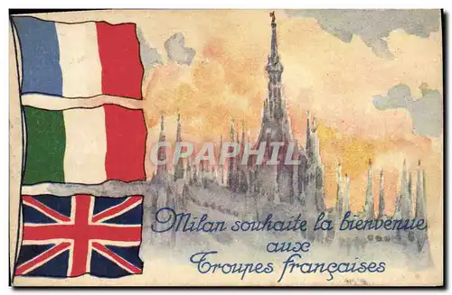 Cartes postales Militaria Milan Troupes Francaises
