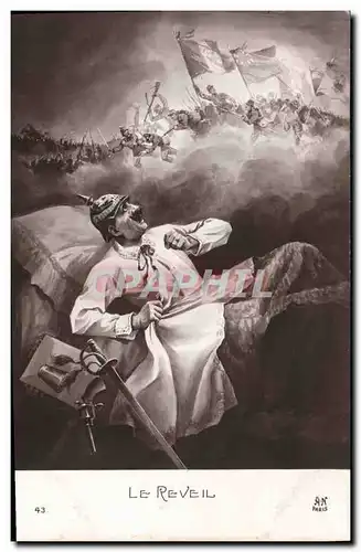 Cartes postales Militaria Le reveil