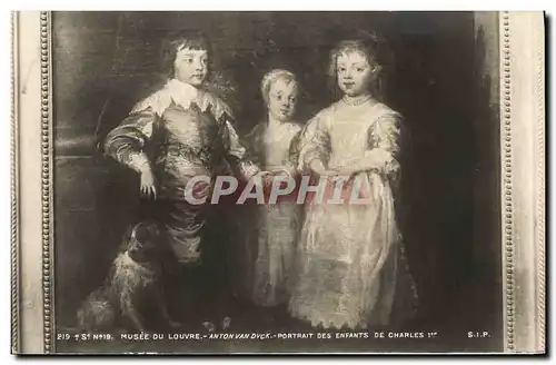 Ansichtskarte AK Musee du Louvre Paris Anton Van Dyck Portrait des enfants de Charles 1er