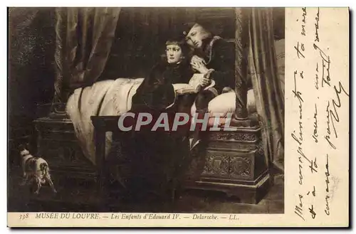 Cartes postales Paris Musee du Louvre Les enfants d&#39Edouard IV Delaroche Chien