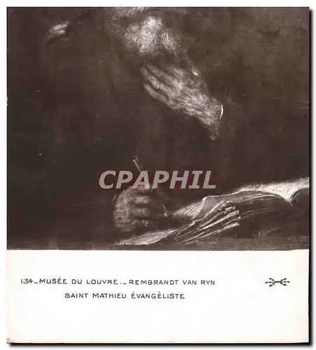 Cartes postales Paris Musee du Louvre Rembrandt Van Ryn Saint Mathieu l&#39evangeliste