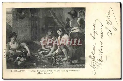 Ansichtskarte AK Delacroix Femmes d&#39Alger dans leur appartement Paris Musee du Louvre