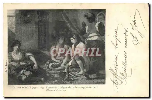 Cartes postales Delacroix Femmes d&#39Alger dans leur appartement Paris Musee du Louvre