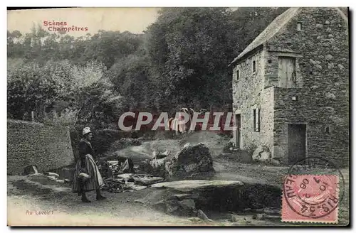 Cartes postales Folklore Scenes champetres Au lavoir !