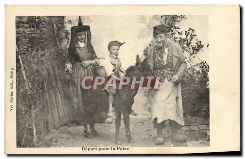 Ansichtskarte AK Folklore Depart pour la foire Ane Mule