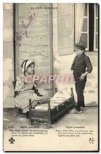 Cartes postales Folklore Au pays Marchois Idylle jeunette Enfants