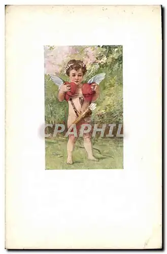 Cartes postales Fantaisie Illustrateur Enfant Ange Coeur