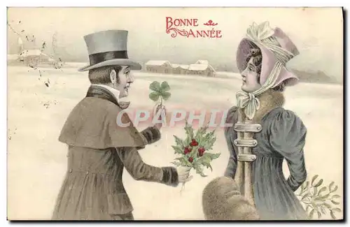 Cartes postales Fantaisie Illustrateur Femme Bonne annee