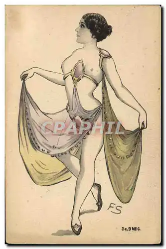 Cartes postales Fantaisie Illustrateur Femme TOP Nu erotique