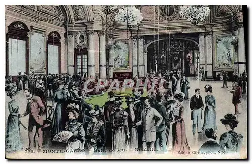Cartes postales Casino Monte Carlo Salle de jeu Roulette