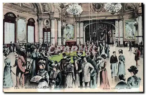 Cartes postales Casino Monte Carlo Salle de jeu Roulette