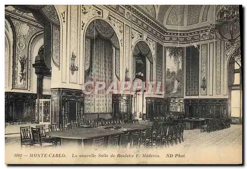 Cartes postales Casino Monte Carlo La nouvelle salle de roulette F Medecin