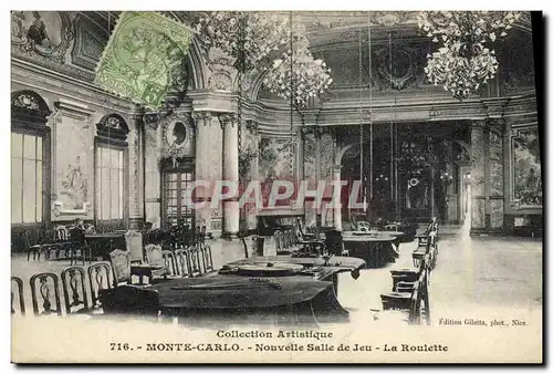 Cartes postales Casino Monte Carlo Nouvelle salle de jeu La roulette