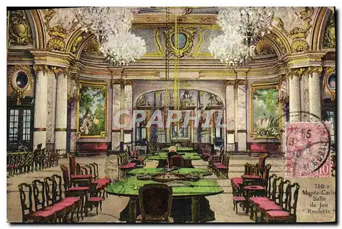 Cartes postales Casino Monte Carlo Salle de jeu Roulette