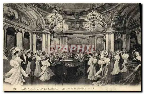 Cartes postales Casino Monte Carlo Autour de la roulette