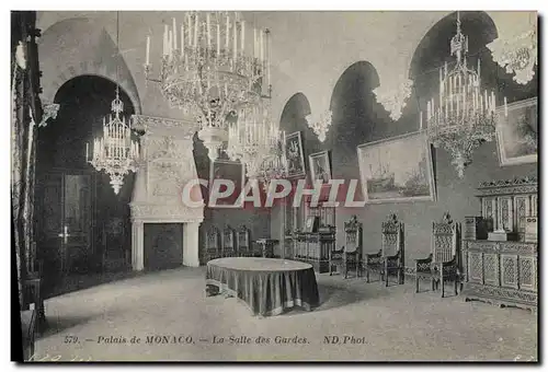 Cartes postales Palais de Monaco La salle des gardes