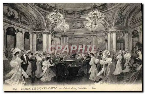 Cartes postales Casino Monte Carlo Autour de la roulette