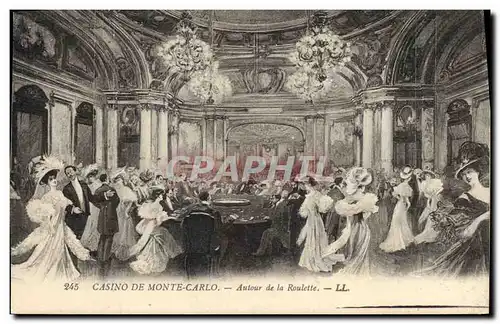 Cartes postales Casino Monte Carlo Autour de la roulette