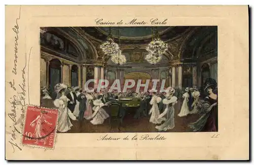 Cartes postales Casino Monte Carlo Autour de la roulette
