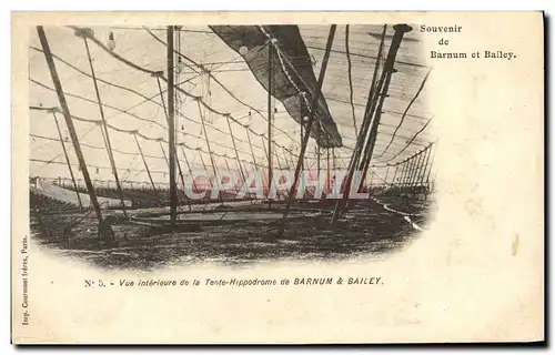 Cartes postales Cirque Barnum et Bailey Vue interieure de la tente hippodrome