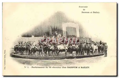Cartes postales Cirque Barnum et Bailey Performance de 70 chevaux