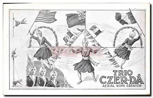 Cartes postales Cirque Trio Czer-Da Aerial Rope Creator
