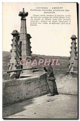 Cartes postales Folklore Auvergne Ambert Curieuse coutume plusieurs fois seculaire