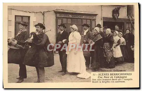 Ansichtskarte AK Folklore Scenes Berrichonnes Une noce en campagne Mariage Darchy Epicerie Mercerie