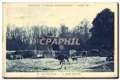 Cartes postales Paris Exposition coloniale internationale 1931 Parc zoologique La savane africaine