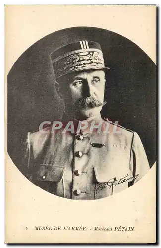 Cartes postales Militaria Musee de l&#39Armee Marechal Petain