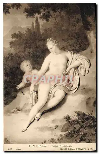 Cartes postales Van Mieris Venus et l&#39amour Musee Royal d&#39Anvers