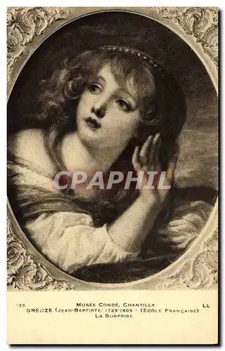Cartes postales Musee Conde Chantilly Greuze La surprise