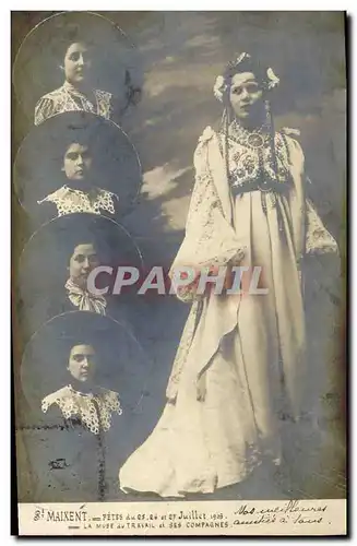 Cartes postales Folklore St Maixent Fetes deu 25 26 27 juillet 1903 La muse du travail et ses compagnes