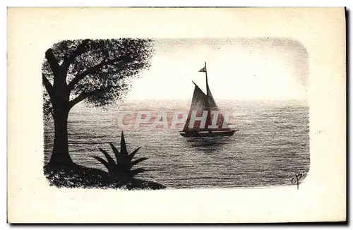 Cartes postales Fantaisie Illustrateur Bateau