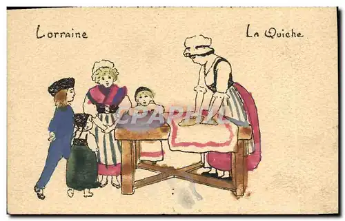 Cartes postales Fantaisie Illustrateur Lorraine La quiche