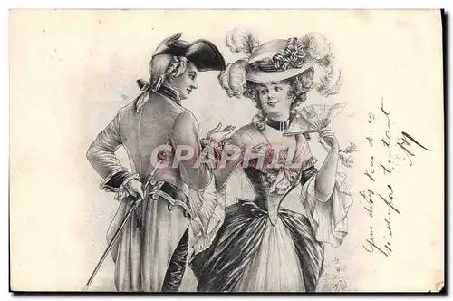 Cartes postales Fantaisie Illustrateur Femme Eventail